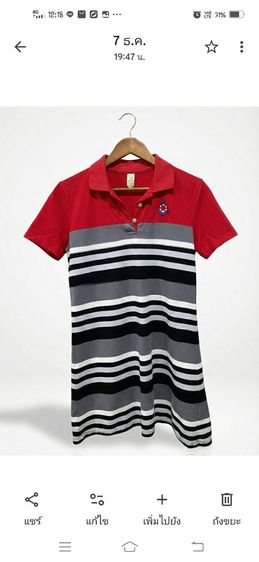 เสื้อโปโลผู้หญิง มือสอง สภาพดี ลายขวาง ใส่ลำลอง