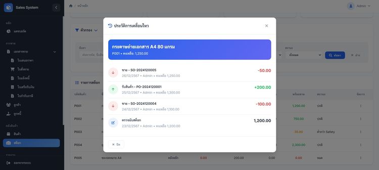 ระบบ Stock ระบบขายสินค้า Mini ERP ระบบ หลังบ้าน การขาย จัดการลูกหนี้ จัดการเจ้าหนี้ รูปที่ 8