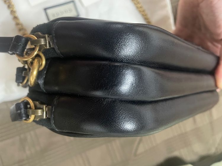 Gucci mini Leather GG marmont Triple-zip รูปที่ 6