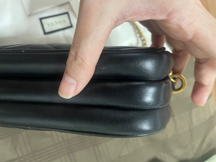 Gucci mini Leather GG marmont Triple-zip รูปที่ 5