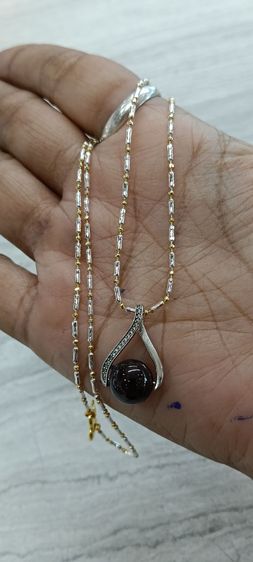 สร้อยคอ 24kงานจิวไม่ลอกไม่ดำพร้อมจี้หินโกเมนแท้ รูปที่ 9