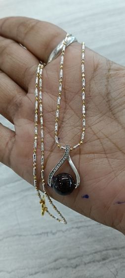 สร้อยคอ 24kงานจิวไม่ลอกไม่ดำพร้อมจี้หินโกเมนแท้ รูปที่ 5