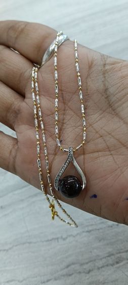 สร้อยคอ 24kงานจิวไม่ลอกไม่ดำพร้อมจี้หินโกเมนแท้ รูปที่ 6