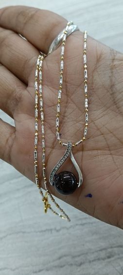 สร้อยคอ 24kงานจิวไม่ลอกไม่ดำพร้อมจี้หินโกเมนแท้ รูปที่ 11