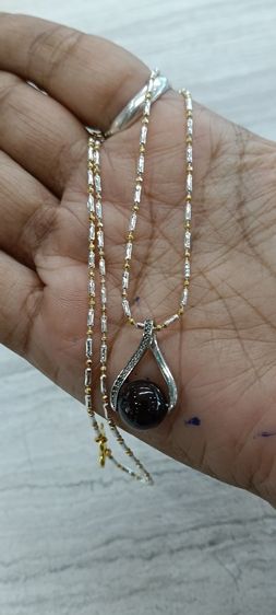 สร้อยคอ 24kงานจิวไม่ลอกไม่ดำพร้อมจี้หินโกเมนแท้ รูปที่ 14