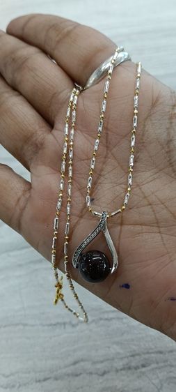 สร้อยคอ 24kงานจิวไม่ลอกไม่ดำพร้อมจี้หินโกเมนแท้ รูปที่ 3