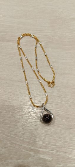 สร้อยคอ24kงานจิวไม่ลอกไม่ดำพร้อมจี้หินโกเมนแท้ รูปที่ 17