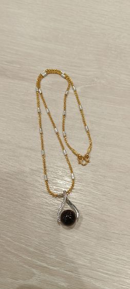 สร้อยคอ24kงานจิวไม่ลอกไม่ดำพร้อมจี้หินโกเมนแท้ รูปที่ 15