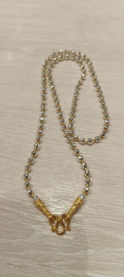 สร้อยคอทองคำขาว 24kงานจิวไม่ลอกไม่ดำ รูปที่ 5