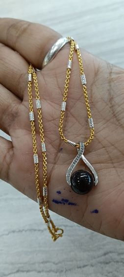 สร้อยคอ24kงานจิวไม่ลอกไม่ดำพร้อมจี้หินโกเมนแท้ รูปที่ 13