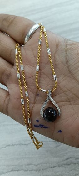 สร้อยคอ24kงานจิวไม่ลอกไม่ดำพร้อมจี้หินโกเมนแท้ รูปที่ 18