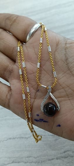 สร้อยคอ24kงานจิวไม่ลอกไม่ดำพร้อมจี้หินโกเมนแท้ รูปที่ 15