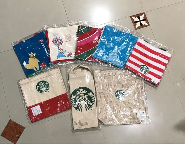 Starbucks ของแท้ กระเป๋าผ้า ของใหม่ ยังไม่เคยใช้