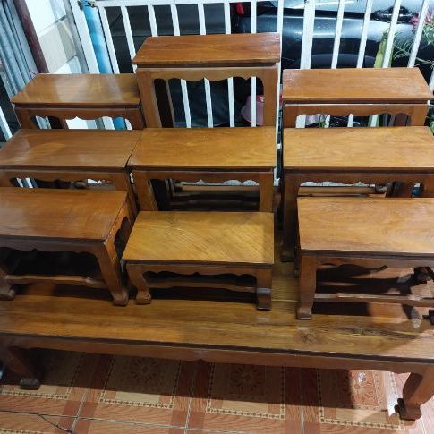 โต๊ะหมู่ 9 หมู่ 9 ไม้สักแท้ สภาพใหม่ สวย  รูปที่ 4