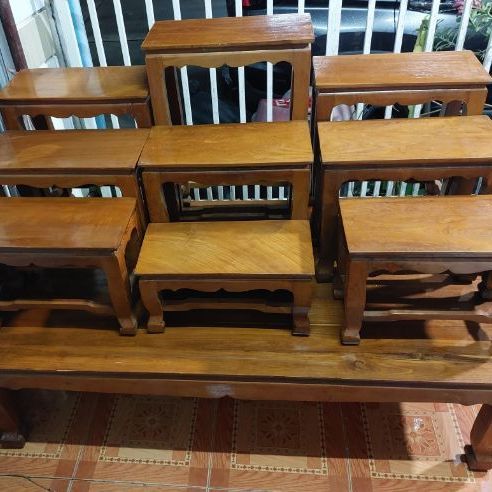 โต๊ะหมู่ 9 หมู่ 9 ไม้สักแท้ สภาพใหม่ สวย  รูปที่ 5