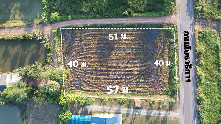 ที่ดิน 1 ไร่ 110 ตารางวา ต.ศรีจุฬา หน้ากว้างติดถนน 40 ม. รูประวางสี่เหลี่ยมสวย ขายถูก รูปที่ 2