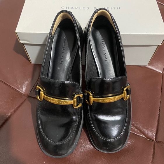 รองเท้าส้นเตารีด ดำ หนัง PU UK 2.5 | EU 35 | US 4.5 อื่นๆ รองเท้าคัทชู