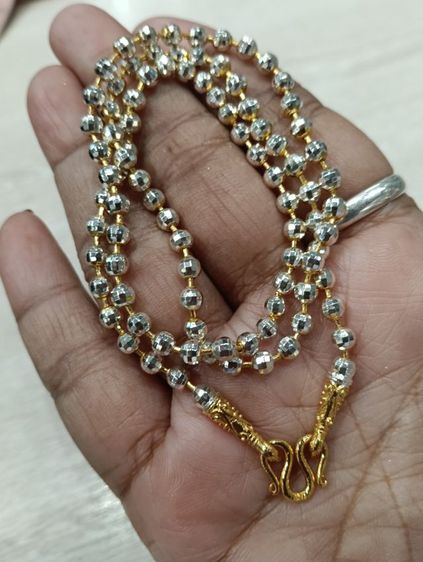 สร้อยคอทองคำขาว 24kงานจิวไม่ลอกไม่ดำ รูปที่ 5