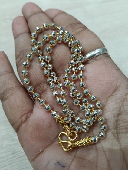 สร้อยคอทองคำขาว 24kงานจิวไม่ลอกไม่ดำ