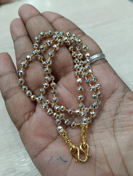 สร้อยคอทองคำขาว 24kงานจิวไม่ลอกไม่ดำ รูปที่ 3