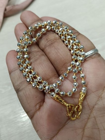 สร้อยคอทองคำขาว 24kงานจิวไม่ลอกไม่ดำ รูปที่ 9