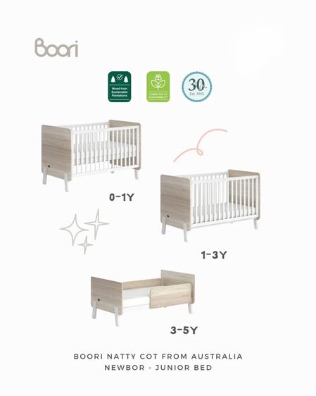 เตียงนอนเด็ก Boori Natty Cot Bed  รูปที่ 2