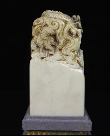 ✨ตราประทับหินโซวซาน ลวดลายมังกร  ซึ่งเป็นหินแร่ธรรมชาติที่มีชื่อเสียงในวัฒนธรรมจีน เนื้อหินที่เนียนละเอียด  รูปที่ 3