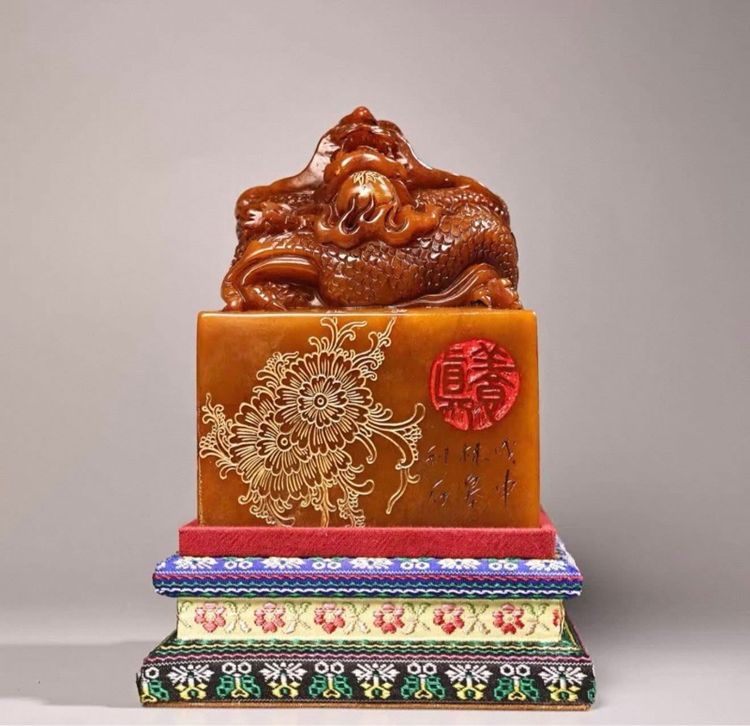 ✨ ตราประทับหินแกะสลักด้วยมือบริสุทธิ์เก่าแก่ล้ำค่านี้ทำจากหินเทียนหวง ซึ่งเป็นหินโชว์ซานี้ รูปที่ 4