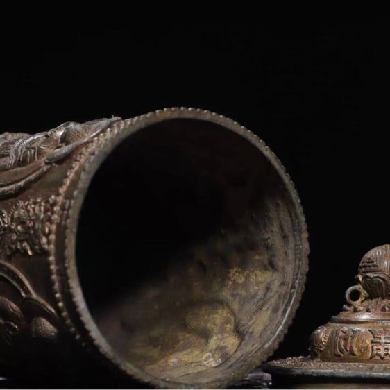 ✨กระปุกไส่ชา(สำริดเก่าโบราณ) รูปที่ 3