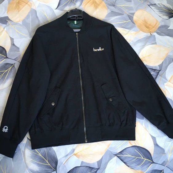 แขนยาว เสื้อแจ็คเก็ต | เสื้อคลุม อื่นๆ Benetton Bomber jacket แจ็คเก็ตสีดำทรงบอมเบอร์ ทรงเท่ห์ๆ สภาพนางฟ้า