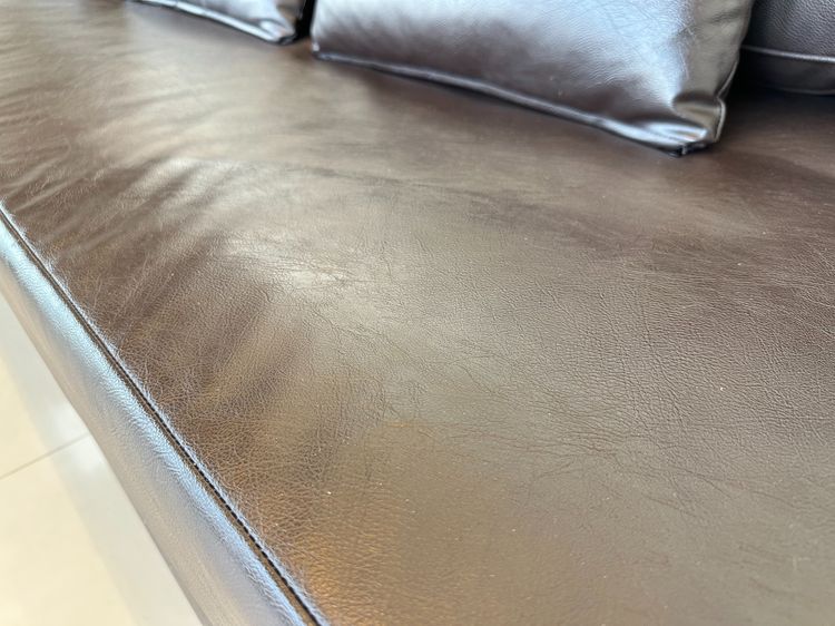 โซฟาแอล 3 ที่นั่ง เบาะหนัง PU สีน้ำตาล รูปที่ 11