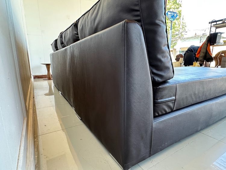 โซฟาแอล 3 ที่นั่ง เบาะหนัง PU สีน้ำตาล รูปที่ 7