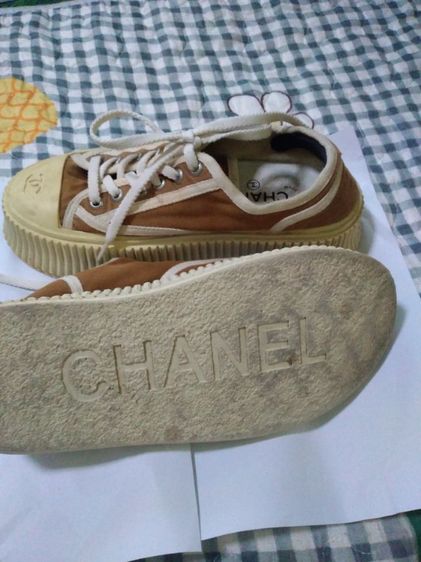 รองเท้าCHANELแท้ไม่มีกล่องส่งต่อไชค์37เก่าเก็บราคา990พร้อมส่งเก็บปลายทางเพิ่ม50บาท รูปที่ 4