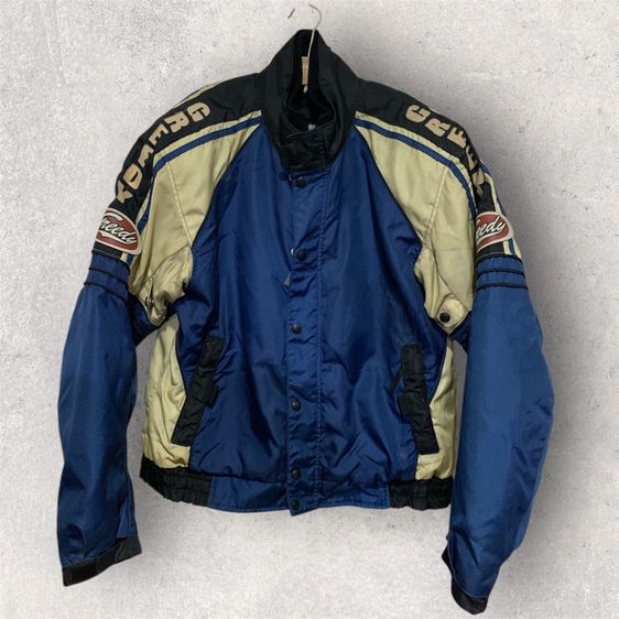 เสื้อการ์ด อื่นๆ เสื้อแจ็คเก็ตขี่มอเตอร์ไซค์ "Greedy"  (Vintage Sunfaded Greedy Racing Riders Jacket ) สภาพดี  บ่ากับแขนรองรับกันกระแทกได้ดี 