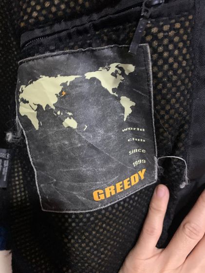 เสื้อแจ็คเก็ตขี่มอเตอร์ไซค์ "Greedy"  (Vintage Sunfaded Greedy Racing Riders Jacket ) สภาพดี  บ่ากับแขนรองรับกันกระแทกได้ดี  รูปที่ 13