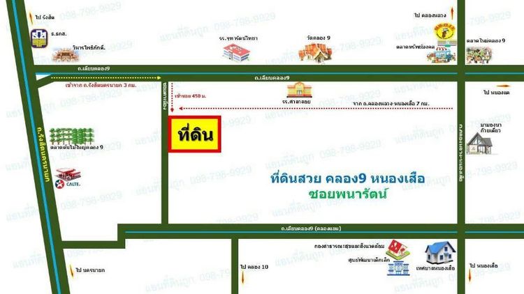 ไม่ใช่ ที่ดินคลอง9 (ซ.พนารัตน์)
รังสิต ปทุมธานี ไร่ละ 1.29 ล้านบาท (เข้าจากถนนรังสิต นครนายก 2.8 กม.) รูปที่ 4