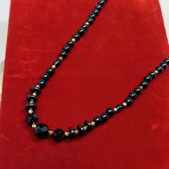 🔖สร้อยนิล คั่นเม็ดทอง  ไล่ขนาดของจริงสวยมาก งานจากญี่ปุ่น รูปที่ 6