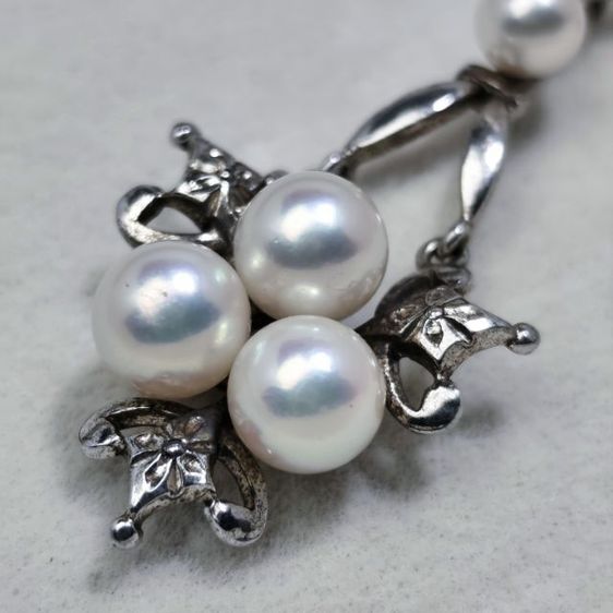 🔖สร้อยเงินแท้ Mikimoto วินเทจ มุกสวยมาก งานจากญี่ปุ่น รูปที่ 5