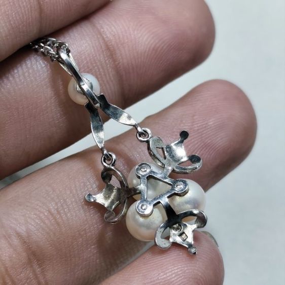 🔖สร้อยเงินแท้ Mikimoto วินเทจ มุกสวยมาก งานจากญี่ปุ่น รูปที่ 3