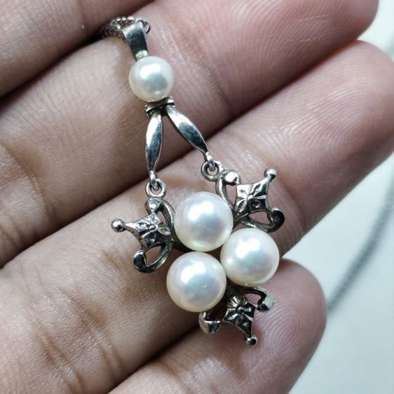 🔖สร้อยเงินแท้ Mikimoto วินเทจ มุกสวยมาก งานจากญี่ปุ่น รูปที่ 2