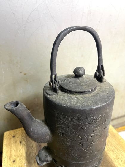 กาน้ำชา ทองเหลือง พร้อม เตาหัวมังกร รูปที่ 18