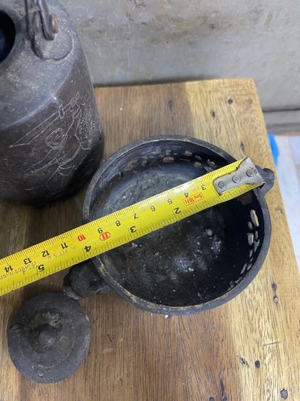 กาน้ำชา ทองเหลือง พร้อม เตาหัวมังกร รูปที่ 12