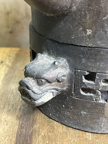 กาน้ำชา ทองเหลือง พร้อม เตาหัวมังกร รูปที่ 3