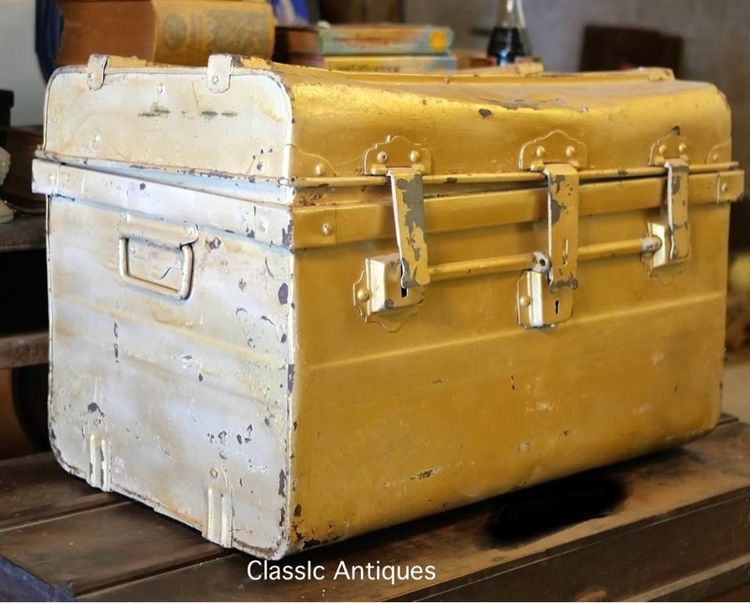 หีบเหล็ก หีบสมบัติ เก่าโบราณสะสม รูปที่ 2