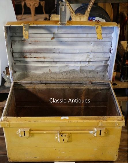 หีบเหล็ก หีบสมบัติ เก่าโบราณสะสม รูปที่ 5