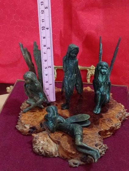 ฝรั่งเศส..ชุดนางฟ้า 4 ชิ้นเนื้อทองเหลืองสำริดเก่าโบราณสภาพเยี่ยม รูปที่ 14