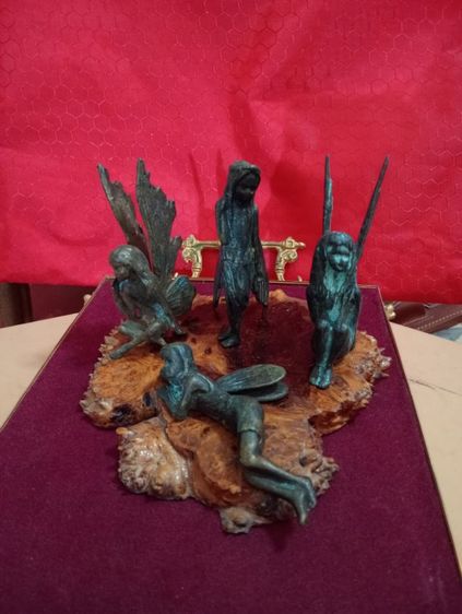 ฝรั่งเศส..ชุดนางฟ้า 4 ชิ้นเนื้อทองเหลืองสำริดเก่าโบราณสภาพเยี่ยม รูปที่ 15