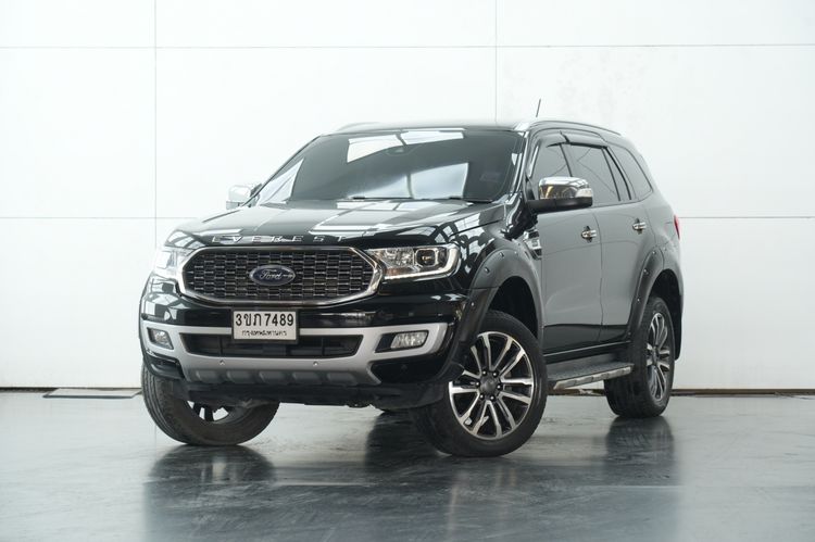 Ford Everest 2022 2.0 Titanium Plus 4WD Utility-car ดีเซล ไม่ติดแก๊ส เกียร์อัตโนมัติ ดำ รูปที่ 2