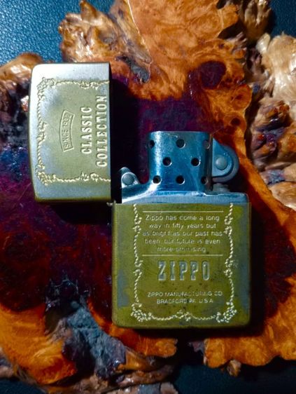 U.S.A,ไฟแช็ค zippo ปี 1932 เนื้อทองเหลืองเก่าโบราณแท้เดิม สภาพเยี่ยม รูปที่ 3