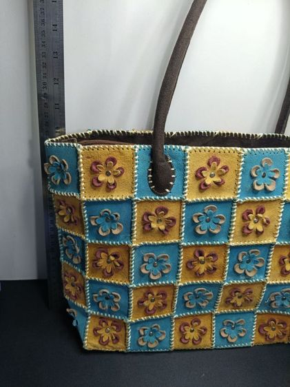 กระเป๋า โท้ทหนังกลับงาน Hand-stitched ดีไซน์ดอกไม้ 3D รูปที่ 14